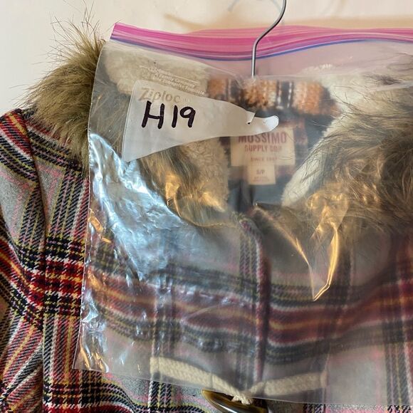 Brown With Red and black plaid fur trimmed Hood  Small - Picture 9 of 10